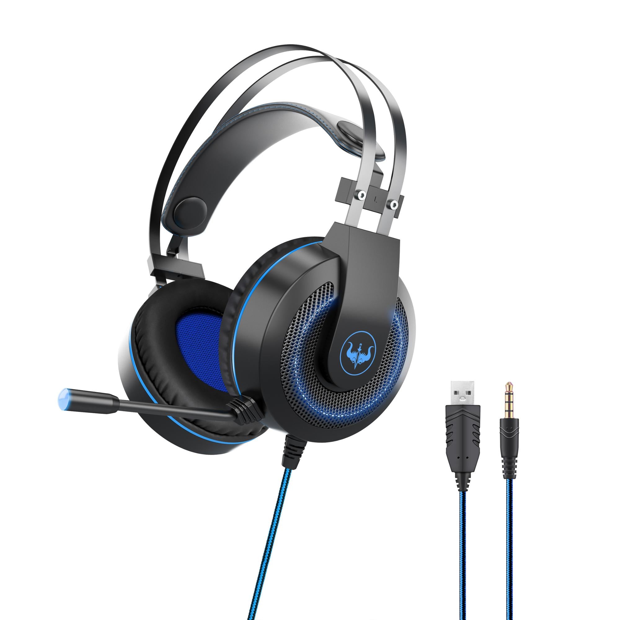 OVLENG GT65 E-Sport Gaming Headset LED Light Headphone for PS5 Xbox One Smartphone Tablet USB+3.5mm Plug OVLENG GT65 E-Sport Gaming Headset LED Light Headphone for PS5 Xbox One Smartphone Tablet USB+3.5mm Plug